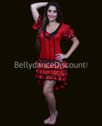 Vestido rojo corto para danza flamenco