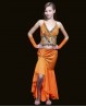 Top enfant de danse orientale orange et or