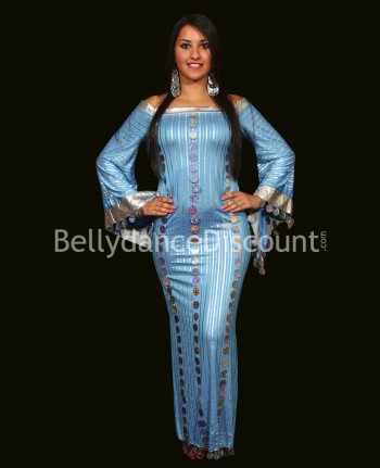 Baladi/Saïdi Kleid für den orientalischen Tanz in hellblau