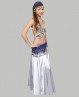 Ceinture enfant de danse orientale bleu foncé sequins argent