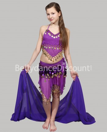Costume enfant de danse orientale violet