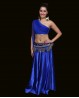 Bellydance Top : one sleeve and strass dark blue