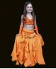 Jupe enfant de danse orientale à volants orange