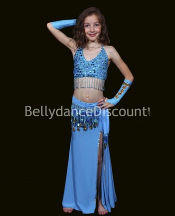 Mangas azules claras de niña para danza del vientre