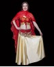Ceinture de danse orientale velours rouge et or