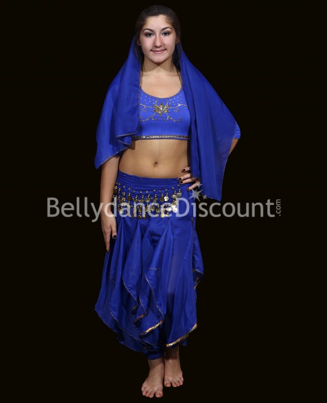 Sarouel bambina di danza del ventre e Bollywood blu scuro