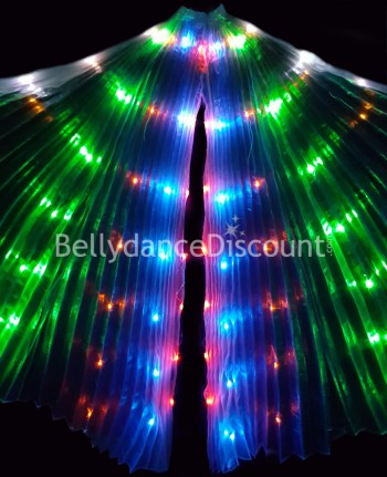 Ali di Iside luminose di danza del ventre con LED multicolori