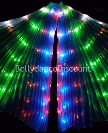 Illuminated Oriental dance Isis wings with multi-colored LED