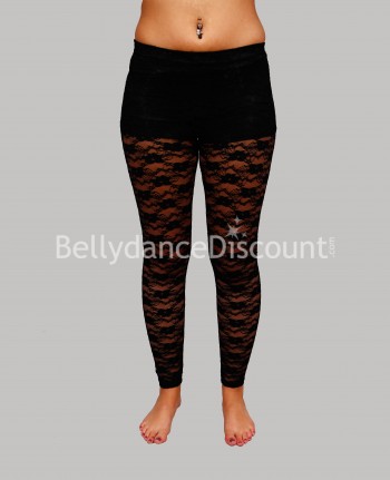Legging de danse noir en dentelle