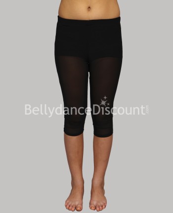 Legging de danza negro transparente para niña