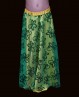 Jupe enfant de danse orientale verte satin et broderies