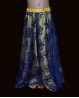 Falda azul oscura para niña en satén y bordados para danza oriental