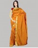 Sari ocre y dorado para danza de la India