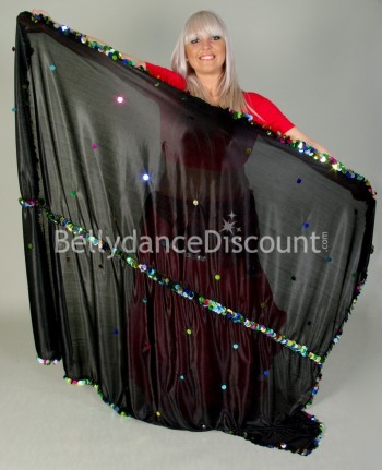 Melaya noire et multicolore de danse orientale