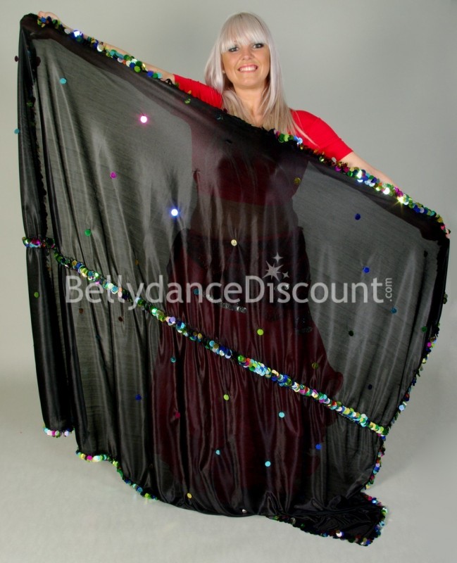 Melaya noire et multicolore de danse orientale