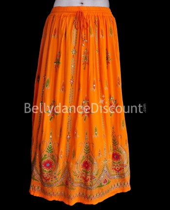 Jupe de danse indienne orange