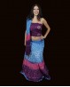 Vestito indiano 3 pezzi viola-blu-rosa