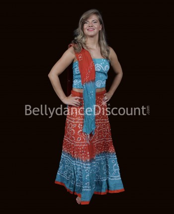 3-piece Indian outfit blue-orange
