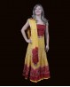 Tenue indienne 3 pièces jaune-rouge