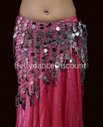 Bellydance scarf silver with sequins