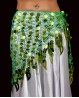 Foulard di danza del ventre verde con pastiglie