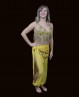 Transparent Bellydance sarouel pants yellow with slits