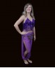 Sirwal für den orientalischen Tanz in Violett durchsichtig mit Schlitzen