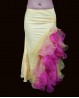 Jupe jaune de danse orientale à fente et voilages organza 