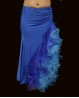 Oriental dance skirt dark blue with slit and organza veiling