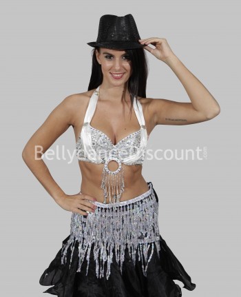 Chapeau noir à paillettes