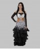 Jupe noire de danse orientale organza et volants