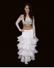 Falda blanca con volantes para Danza Oriental en organza