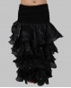 Bellydance skirt black organza and ruffles