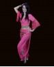 Top cruzado fucsia en lentejuelas y encaje para danza oriental