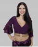 Wickelbluse für den orientalischen Tanz in Violett mit Münzen und Spitze