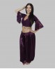 Cache-cœur de danse orientale violet sequins et dentelle