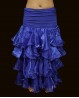 Bellydance skirt dark blue organza and ruffles