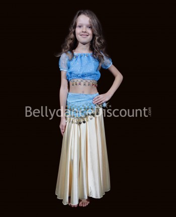Kids' Bellydance light blue top with beads
