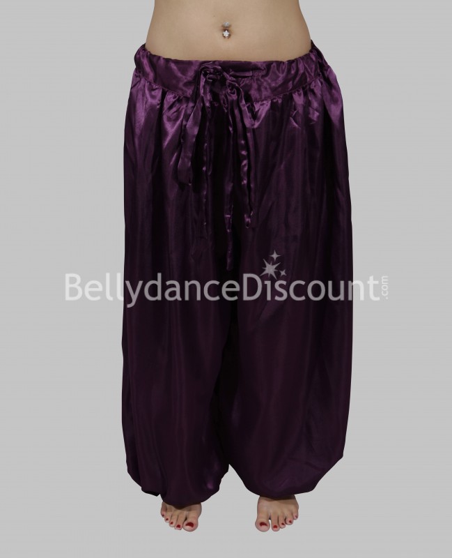 Pantalon de danse orientale et Bollywood satin violet