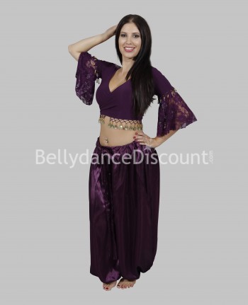 Pantaloni di danza del ventre e Bollywood raso viola