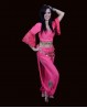 Sarouel fucsia di danza del ventre trasparente con spacchi