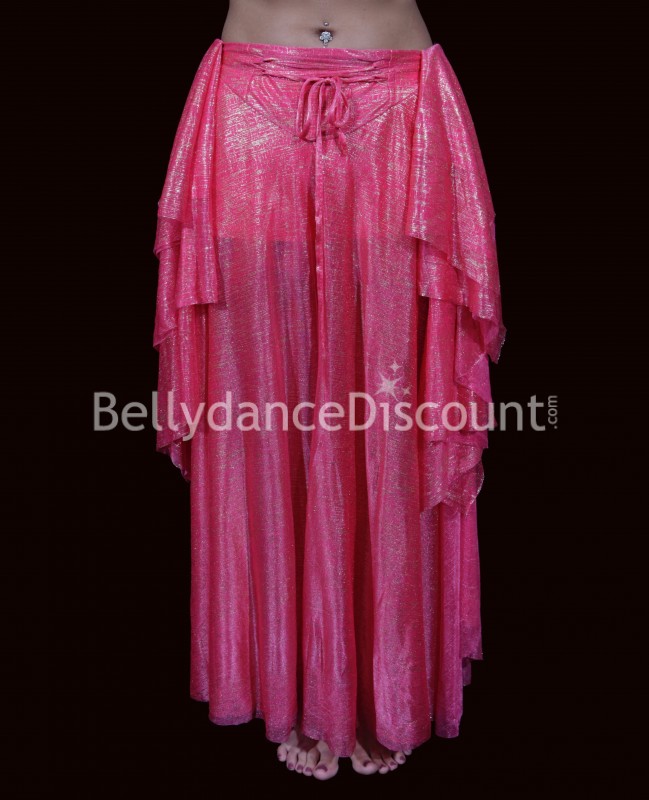 Bellydance skirt fuchsia and gold