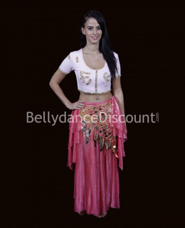 Rock für den orientalischen Tanz in Fuchsia und Gold