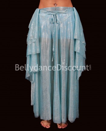 Bellydance skirt light blue and gold