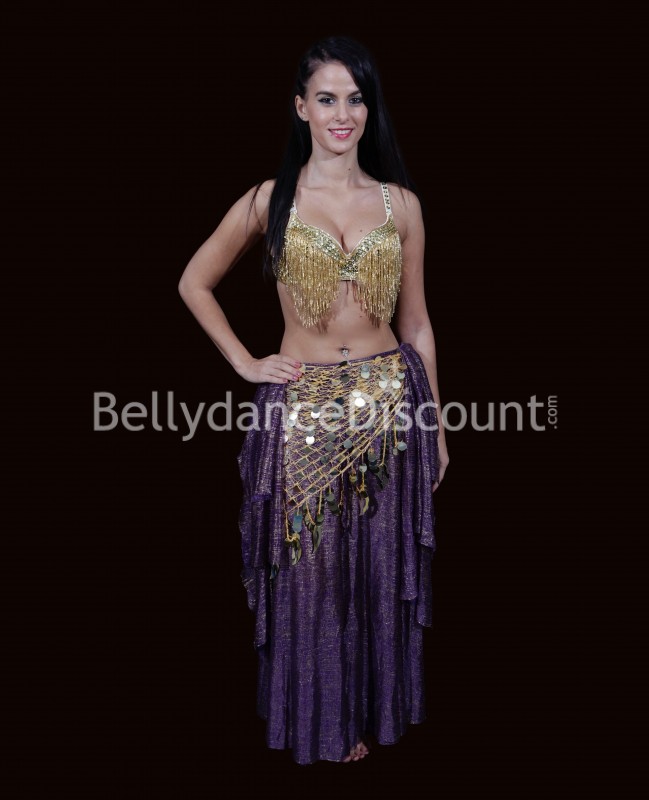 Falda violeta y dorada para Danza Oriental