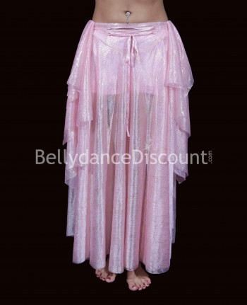 Bellydance skirt light pink and gold