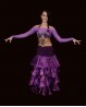 Top di danza viola retina e strass