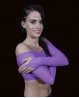 Top di danza viola retina e strass