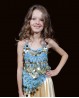 Top bambina di danza del ventre azzurro e oro