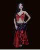 Bellydance skirt red velvet and tulle